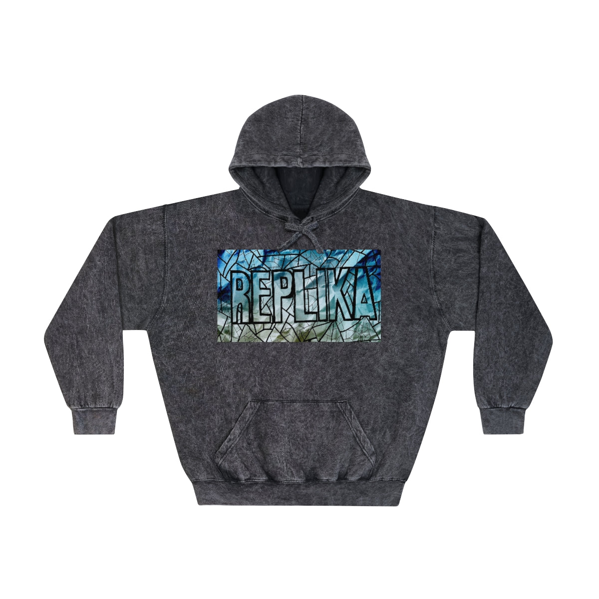 Mineral Wash Unisex Hoodie w / Logo Label - The Happy Clothing Company