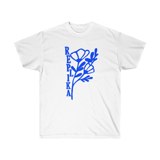 Replika indigo floral t-shirt